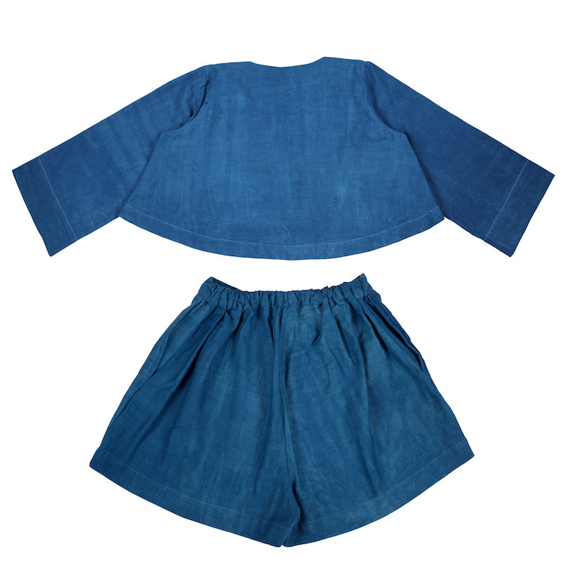 Flare Lounge Shorts Set - Sky Blue