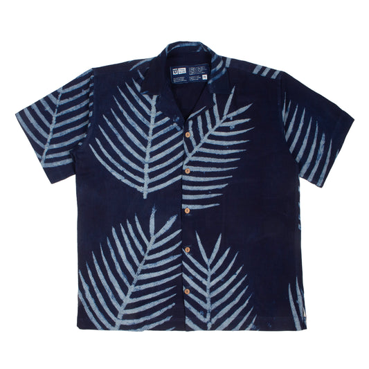 Camp Collared Short Sleeve Shirt - Palm Print