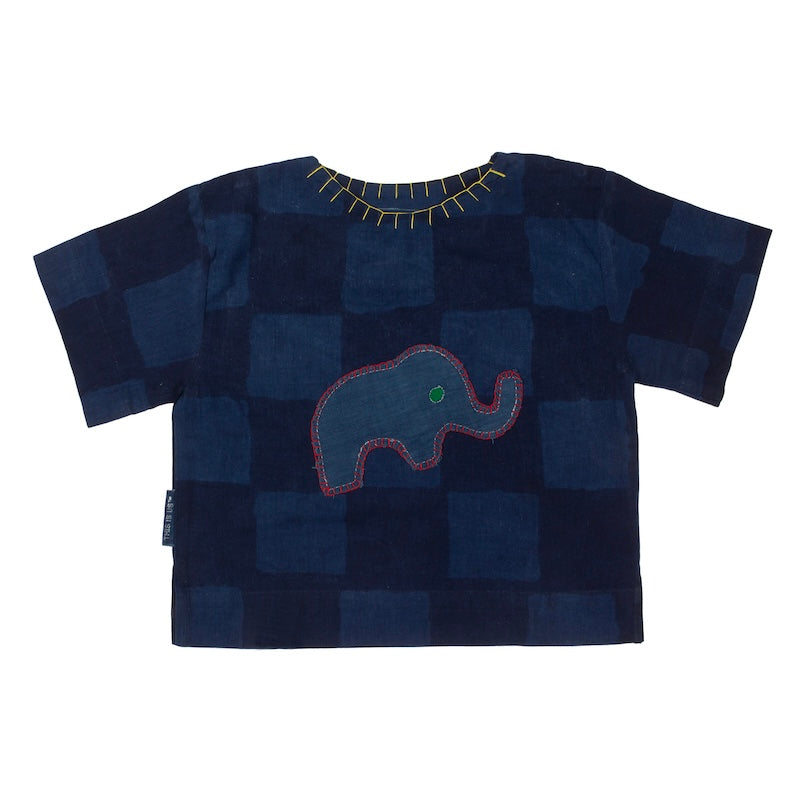 Elephant Patch Minis Tee- Checkerboard