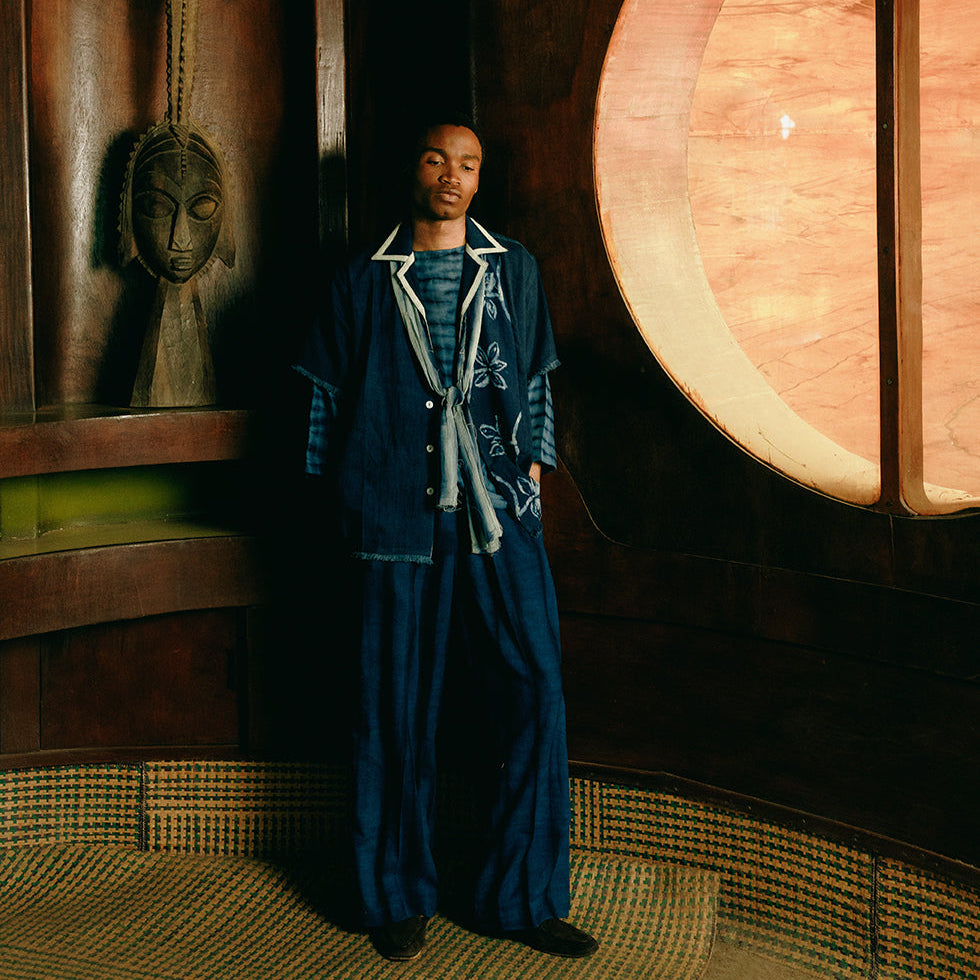 Ajasa Camp Shirt - Indigo/Galactic Stem