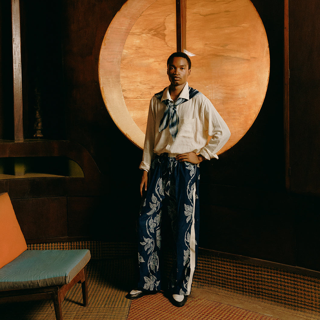 Ajasa Trousers - Indigo Galactic Stem