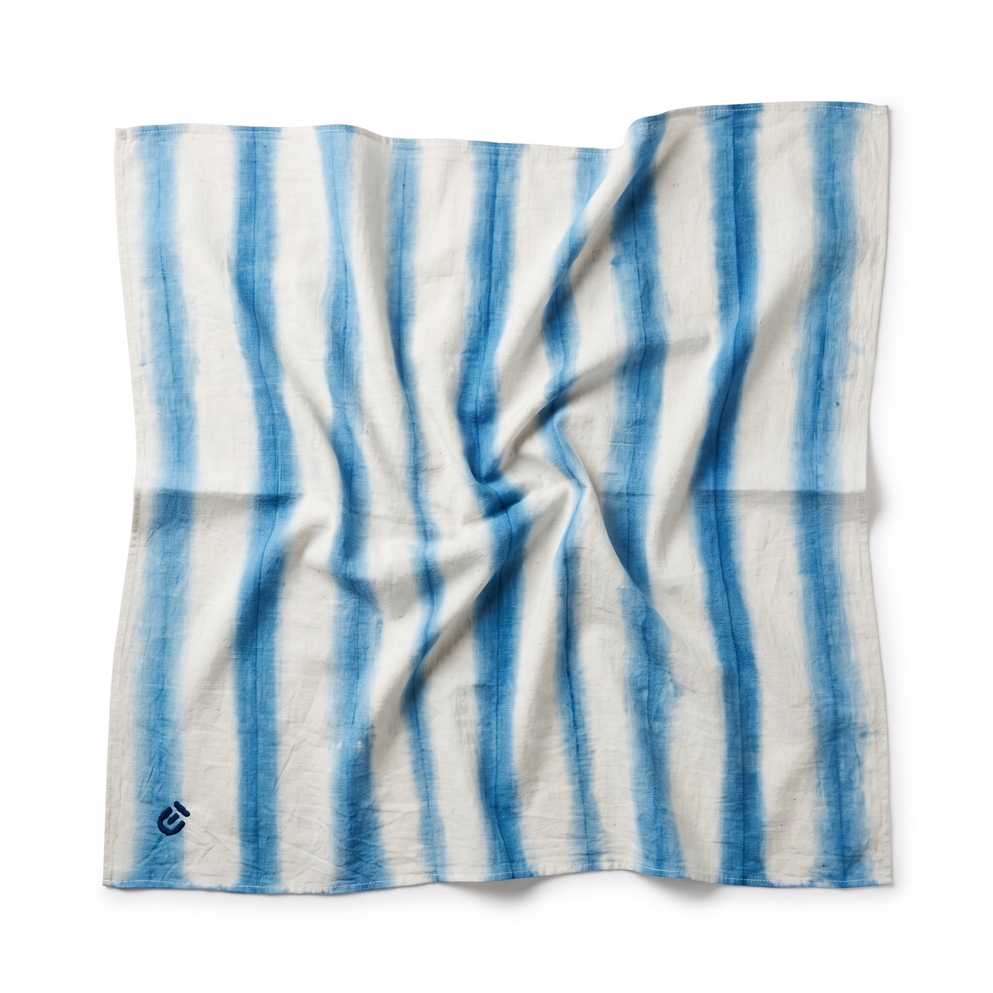 Big Square Scarf - Light Blue Striped