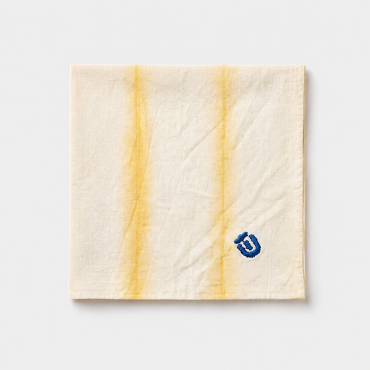 Big Square Scarf - Yellow Striped
