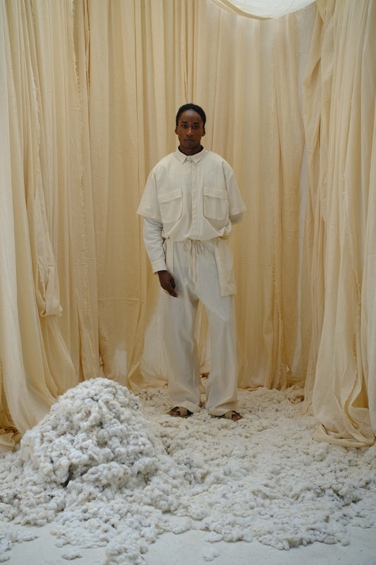 Short Sleeve Jumpsuit - Ivory