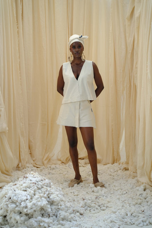 Flare Lounge Vest Top - Ivory