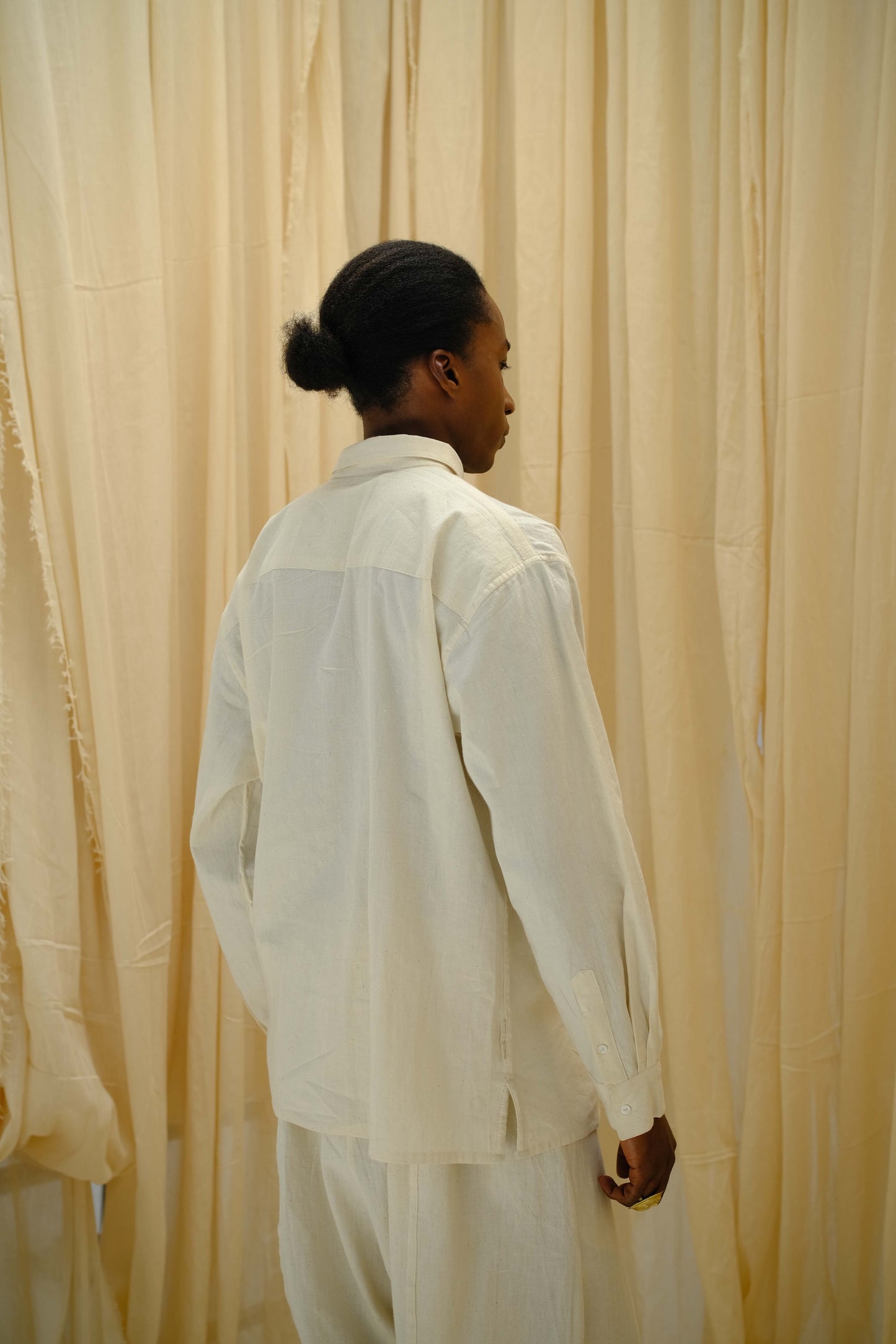 Collared Long Sleeve Shirt - Ivory