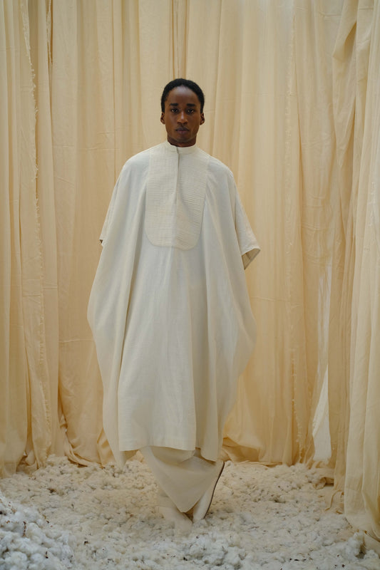 Pleated Kaftan Shirt Dress