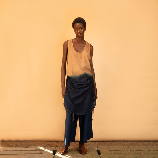U-Neck Long Vest - Hankaka