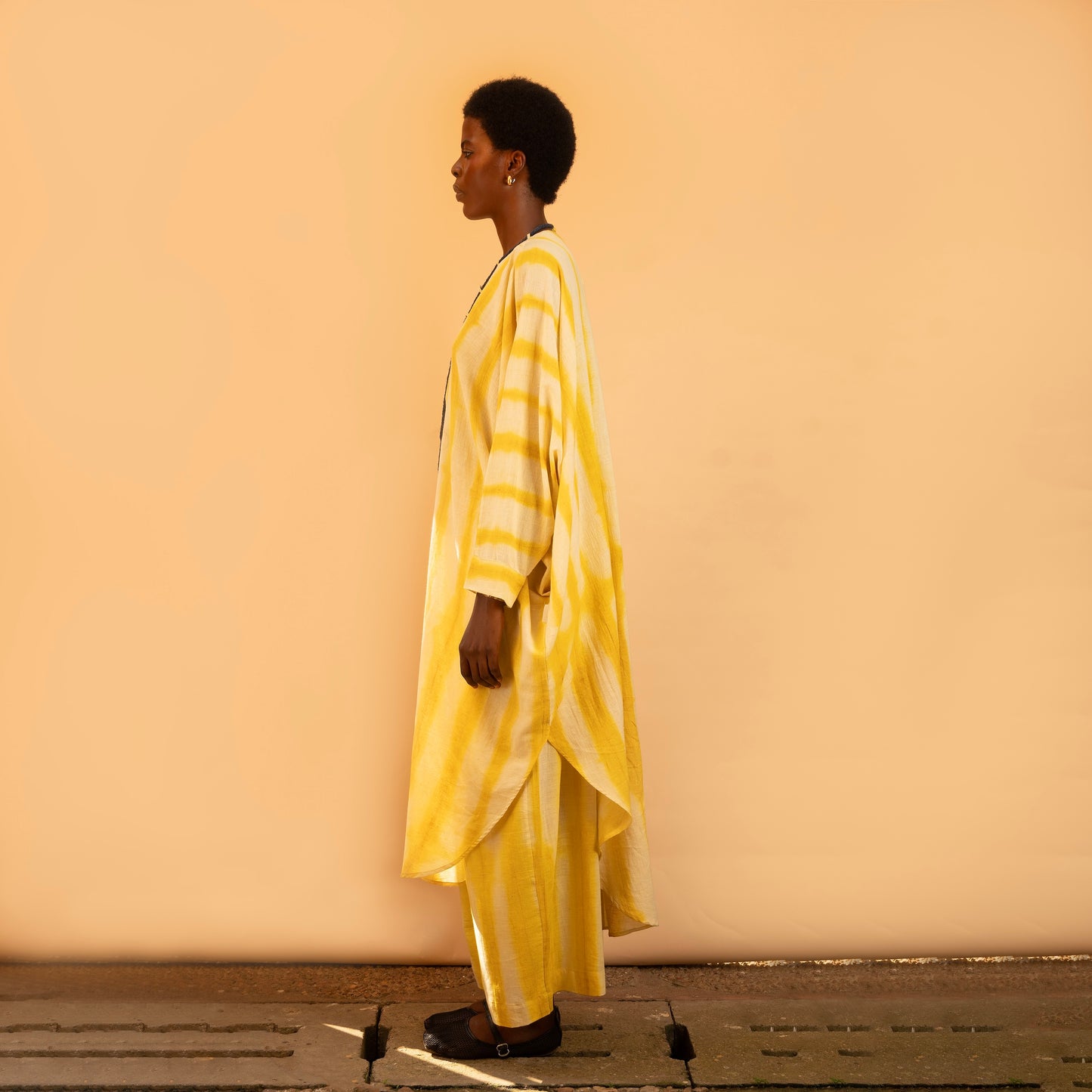 Kaftan Dress - Yellow Striped