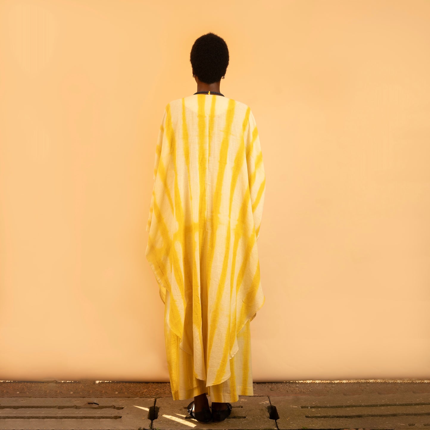 Kaftan Dress - Yellow Striped