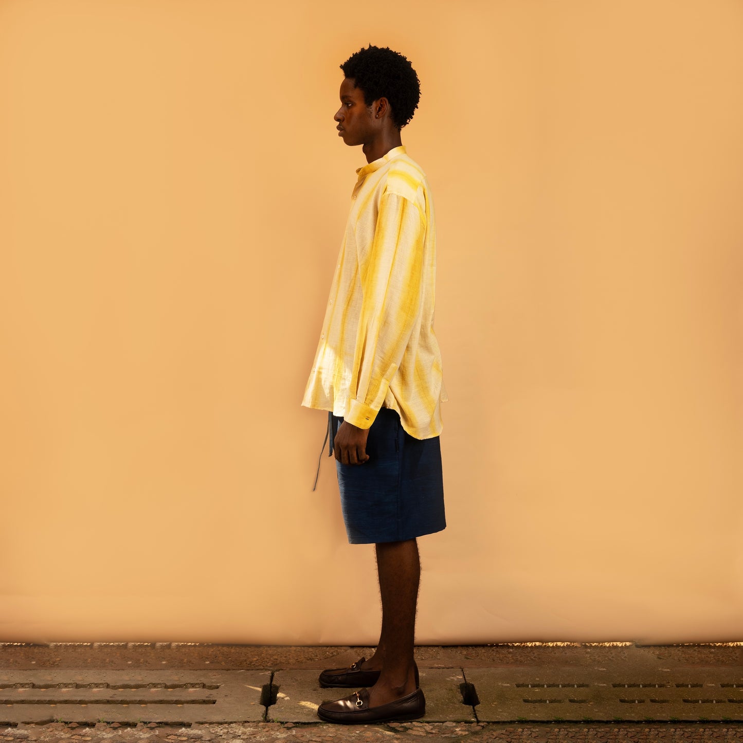 Relaxed Long Sleeve Shirt - Yellow Striped