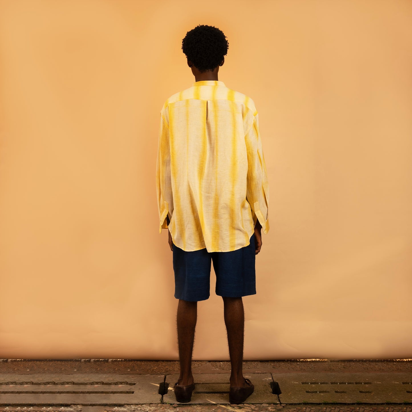 Relaxed Long Sleeve Shirt - Yellow Striped