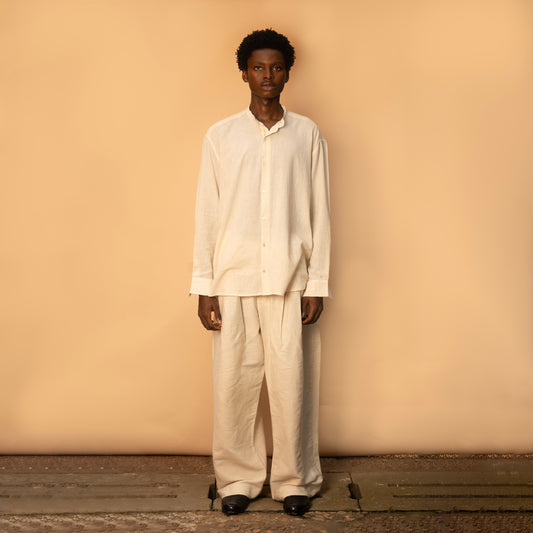 Relaxed Long Sleeve Shirt - Ivory