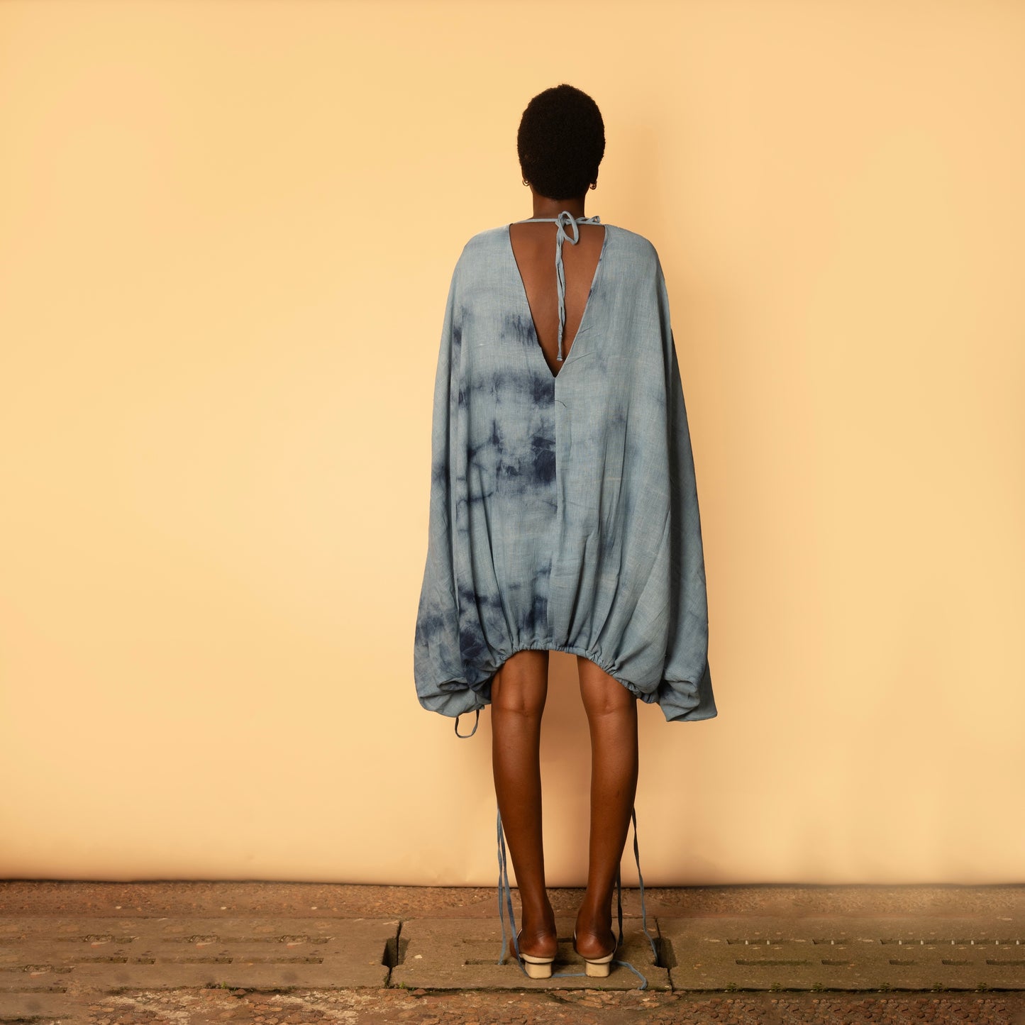 Draped Dress - Light Blue Cloud