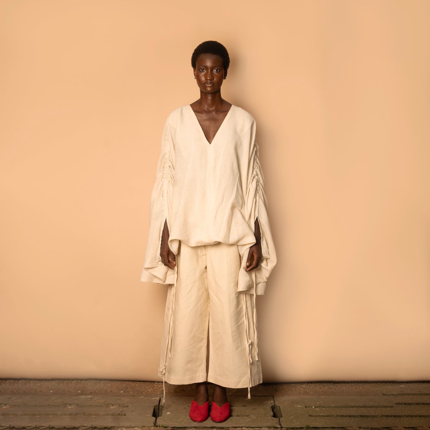 Draped Dress - Ivory