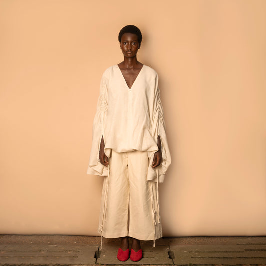 Draped Dress - Ivory