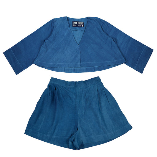 Flare Lounge Shorts Set - Sky Blue
