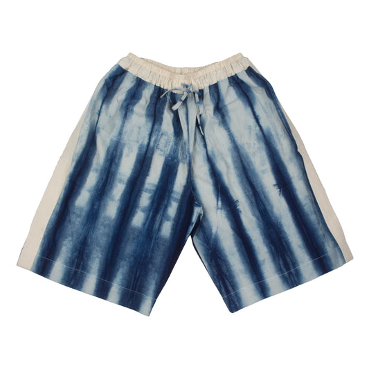 Ajasa Shorts - Indigo/Ivory Block Stripe