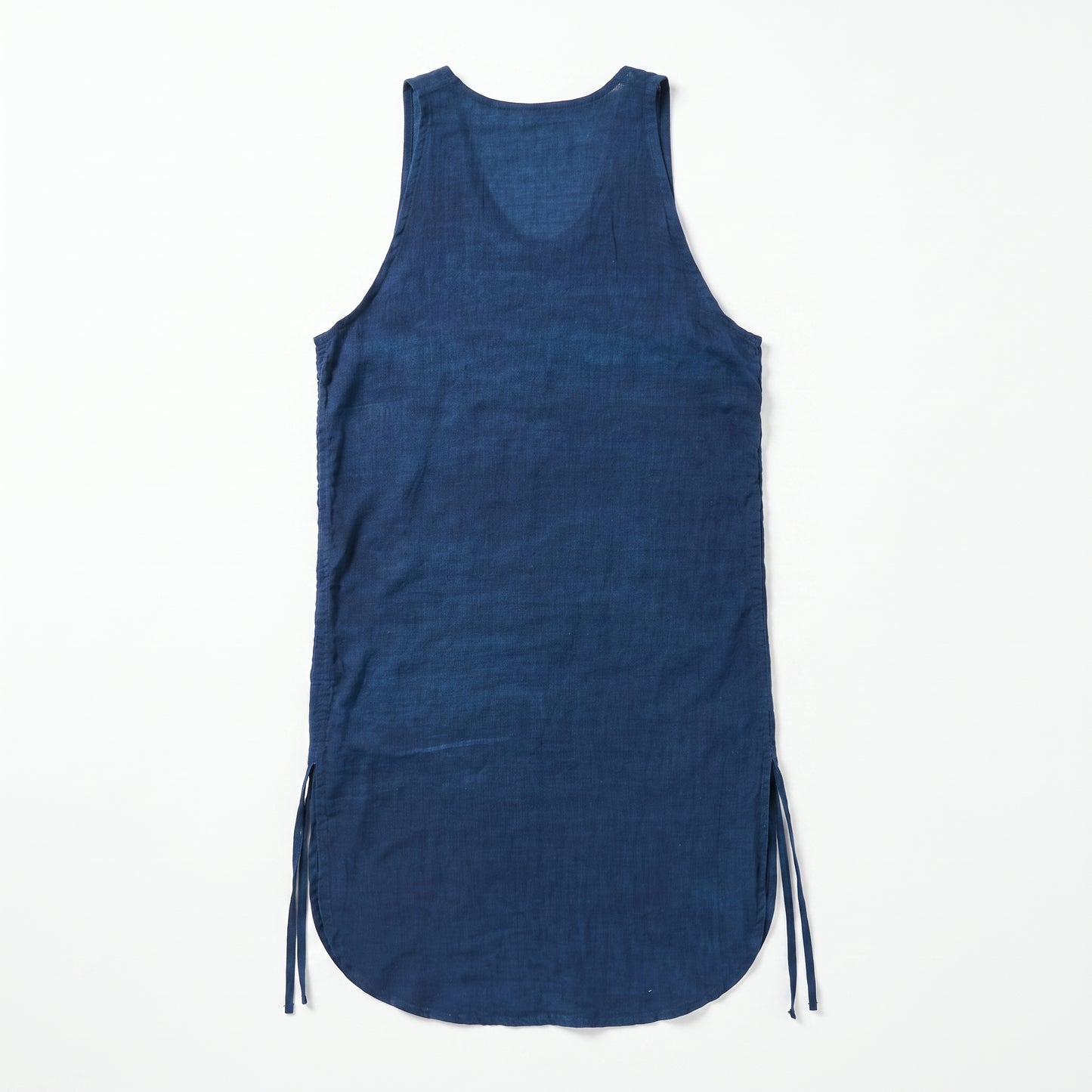 U-Neck Long Vest - Indigo