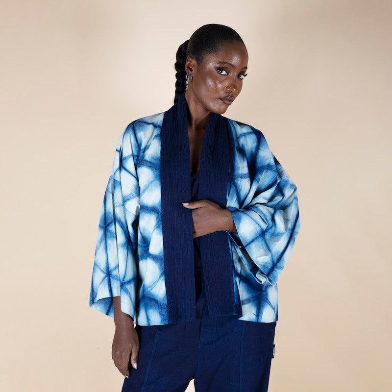 Shibori Star Kimono Top